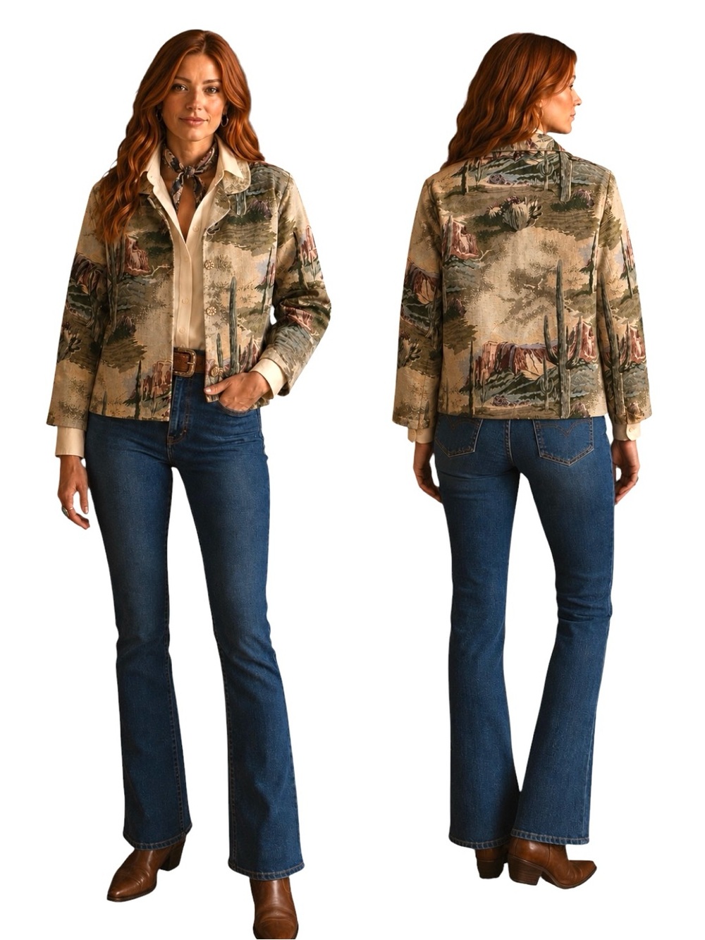 Vintage Don’t Mess With Texas Desert Tapestry Jacket | Western Ranch Cowgirl XL